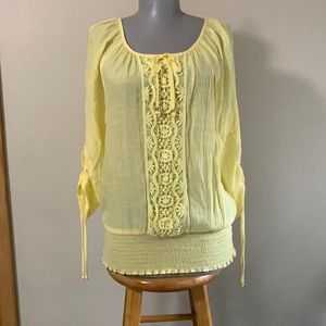 iZ Byer yellow peasant blouse